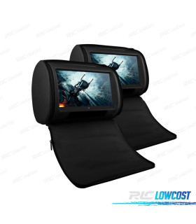 APPUI-TÊTE MULTIMÉDIA 9 POUCES HD TACTILE USB SD COULEUR NOIR