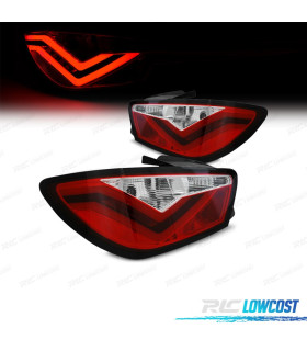 FEUX ARRIÈRE POUR SEAT IBIZA 3P 08-12 LIGHT BAR ROUGE CHROMÉ