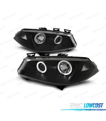 PHARES POUR RENAULT MEGANE 02-05 ANGEL EYES FOND NOIR