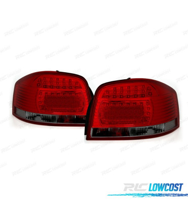 FEUX ARRIÈRE AUDI A3 8P 03-08 LED ROUGE FUMÉ