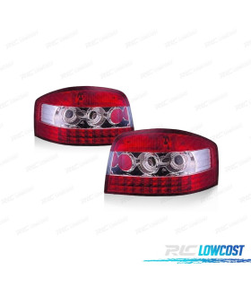 FEUX DE ROUTE LED AUDI A3 8P 03-08 ROUGE CHROME