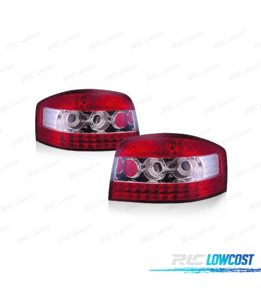 FEUX DE ROUTE LED AUDI A3 8P 03-08 ROUGE CHROME