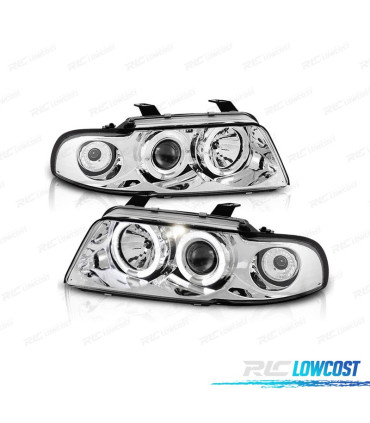 PHARES AUDI A4 B5 94-99 ANGEL EYES FOND CHROMÉ