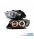 PHARES BMW E90 E91 05-08 ANGEL EYES HALOGÈNE FOND NOIR