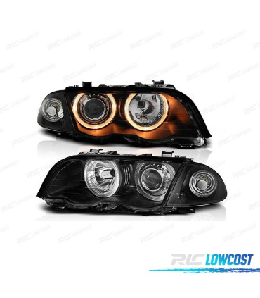 PHARES BMW E46 BERLINE 98-01 ANGEL EYES FOND NOIR