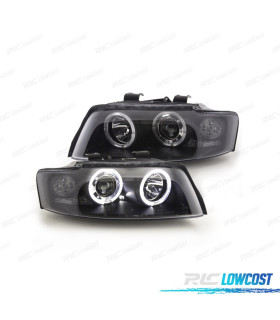 PHARES AUDI A4 B6 00-04 ANGEL EYES CCFL FOND NOIR
