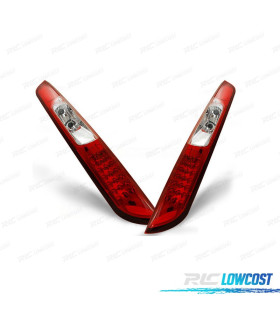 FEUX ARRIÈRE POUR FORD FOCUS MK2 04-08 LED ROUGE CHROMÉ