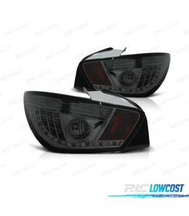 FEUX ARRIÈRE SEAT IBIZA 3P 08-12 LED FOND CHROMÉ FUMÉ