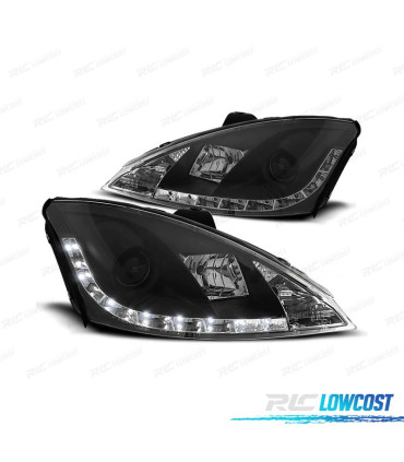 PHARES POUR FORD FOCUS 01-04 DAYLIGHT LED FOND NOIR H1H1
