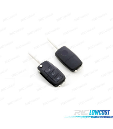 COQUE CLÉS VOLKSWAGEN VW CARRÉ 3 BOUTONS LAME LATÉRALE