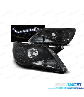 PHARES VOLKSWAGEN VW TIGUAN 07-11 DAYLIGHT LED FOND NOIR