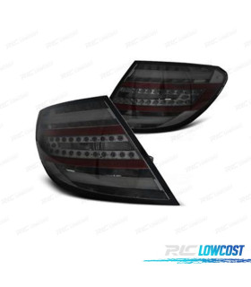 FEUX ARRIÈRE MERCEDES CLASSE C W204 BERLINE 07-11 GRIS FUMÉ BARRE LED