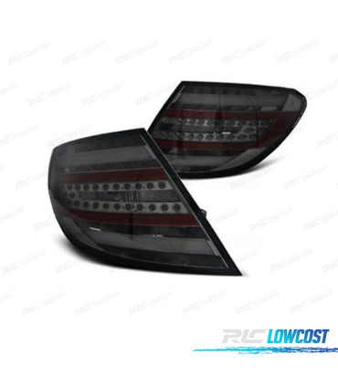 FEUX ARRIÈRE MERCEDES CLASSE C W204 BERLINE 07-11 GRIS FUMÉ BARRE LED