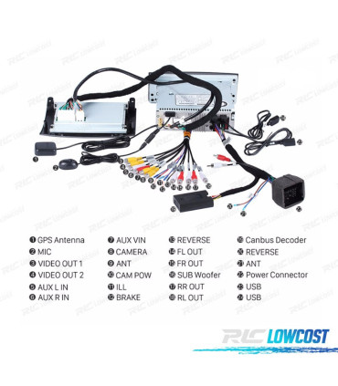 AUTORADIO GPS 7" ANDROID 14 POUR PEUGEOT 407 04 – 10