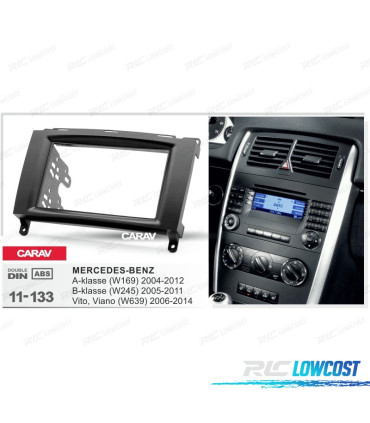 FACADE AUTORADIO 2 DIN NOIR POUR MERCEDES CLASSE A CLASSE B VITO VIANO