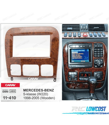 FACADE AUTORADIO 2 DIN BOIS BRILLANT POUR MERCEDES CLASSE S