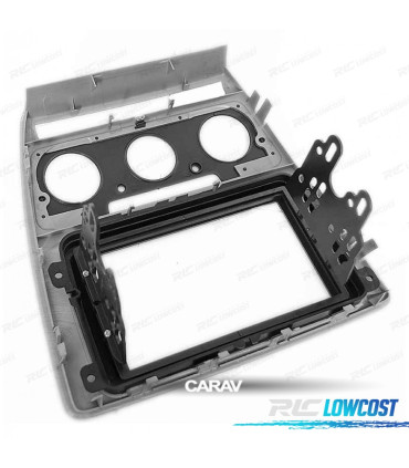 FACADE AUTORADIO EN GRIS RADIO 2 DIN POUR SKODA OCTAVIA 08-13 AVEC CLIMATISATION MANUELLE