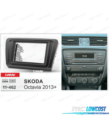 FACADE AUTORADIO 2-DIN NOIR POUR SKODA OCTAVIA 13+