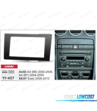 FACADE AUTORADIO 2 DIN NOIR POUR AUDI A4 ET SEAT EXEO