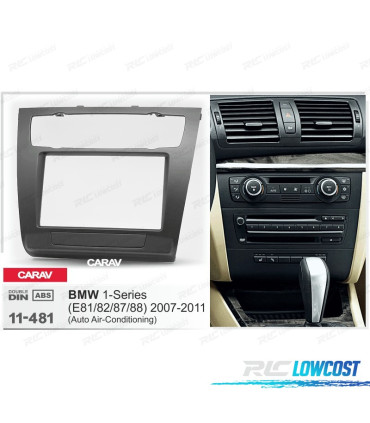 FACADE AUTORADIO 2 DIN NOIR POUR BMW SÉRIE 1 E81 E82 E87 E88