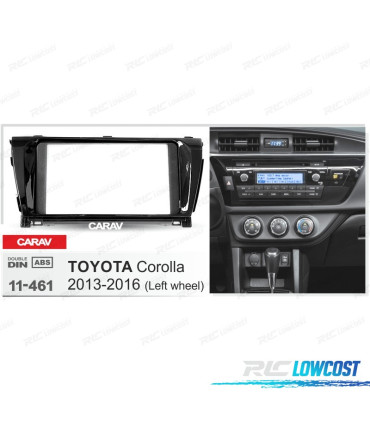 FACADE AUTORADIO 2 DIN NOIR BRILLANT POUR TOYOTA COROLLA 13-16