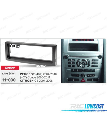FACADE AUTORADIO 1-DIN NOIR PEUGEOT 407 COUPÉ CITROEN C5