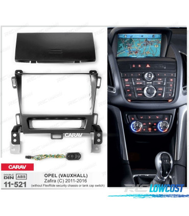 FACADE AUTORADIO 2-DIN NOIR POUR OPEL ZAFIRA 11-16