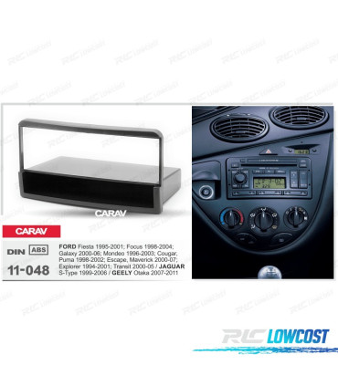 FACADE AUTORADIO 1-DIN NOIR POUR FORD FIESTA FOCUS GALAXY MONDEO COUGAR PUMA ESCAPE EXPLORER TRANSIT JAGUAR AVEC BOITIER
