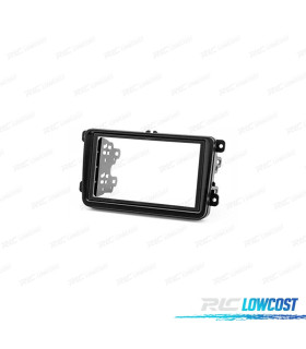 FACADE AUTORADIO EN NOIR 2-DIN POUR SEAT ALTEA LEON TOLEDO SKODA FABIA OCTAVIA SUPERB VOLKSWAGEN VW TIGUAN GOLF PASSAT POLO.