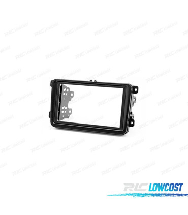 FACADE AUTORADIO EN NOIR 2-DIN POUR SEAT ALTEA LEON TOLEDO SKODA FABIA OCTAVIA SUPERB VOLKSWAGEN VW TIGUAN GOLF PASSAT POLO.