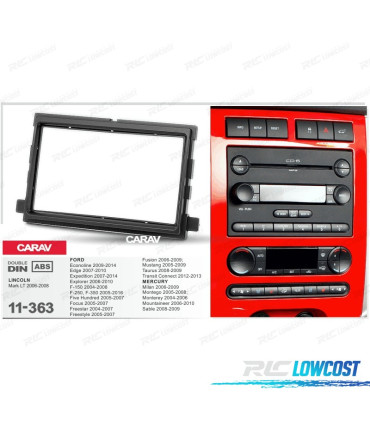 FACADE AUTORADIO 2-DIN NOIR POUR FORD EDGE EXPEDITION EXPLORER F-150 F-250 F-350 FOCUS FUSION MUSTANG TRANSIT CONNECT