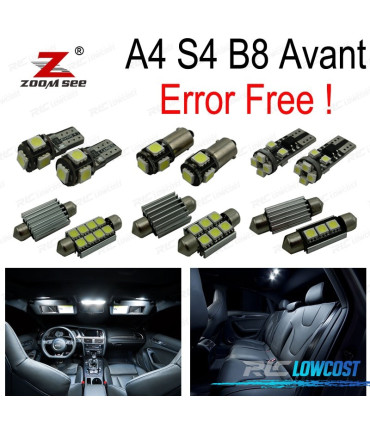 KIT 20 AMPOULES LED INTÉRIEUR AUDI A4 S4 B8 QUATTRO AVANT