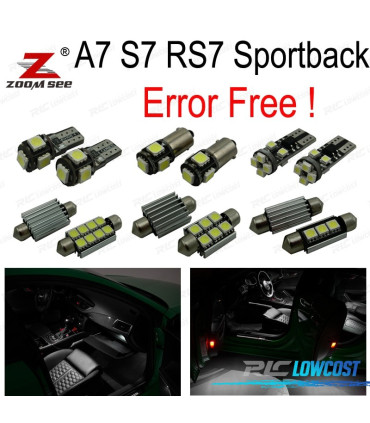 KIT 18 AMPOULES LED INTÉRIEUR POUR AUDI A7 S7 RS7 SPORTBACK 2012-