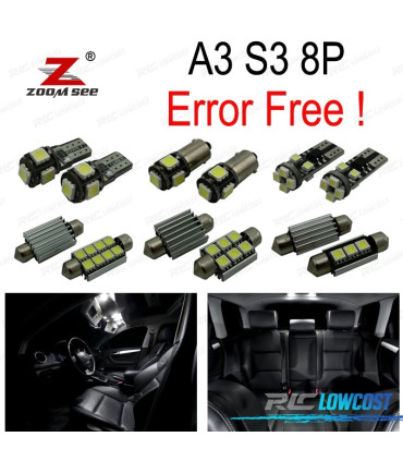 KIT 20 AMPOULES LED INTÉRIEUR POUR AUDI A3 S3 8 P 3P 5P SPORTBACK