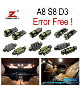 KIT 25 AMPOULES LED INTÉRIEUR POUR AUDI A8 S8 D3 2003-2009