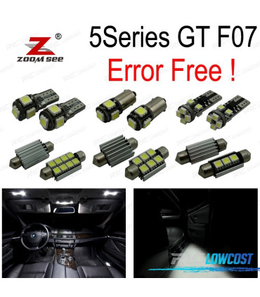 KIT 19 AMPOULES LED INTÉRIEUR BMW SÉRIE 5 F07 5GT BERLINE 528i GT 535i GT 550i GT 535d XDRIVE 09-17