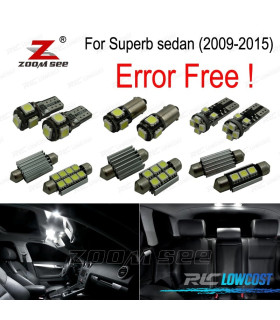 KIT 21 AMPOULES LED INTÉRIEUR SKODA FABIA BERLINE salón MK2 MKII 3T4 09-15