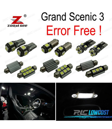 KIT 20 AMPOULES LED INTÉRIEUR POUR RENAULT GRAND MODUS III 3 MK3 2009-2016