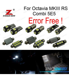 KIT 17 AMPOULES LED INTÉRIEUR POUR SKODA OCTAVIA MK 3 MKIII RS COMBI 5E5 BREAK 2013+