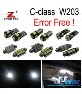 KIT 17 AMPOULES LED INTÉRIEUR MERCEDES CLASSE C W203 C180 C200 C220 C230 C240 C280 c320 C32 AMG C55 00-07
