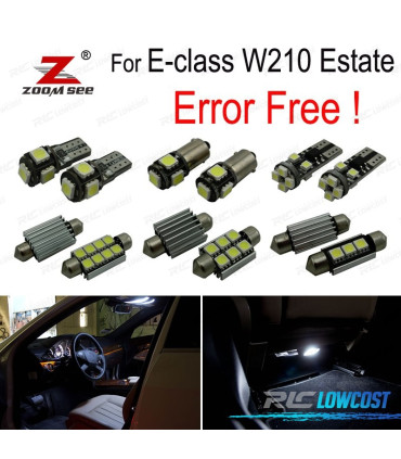 KIT 19 AMPOULES LED INTÉRIEUR POUR MERCEDES CLASSE E W210 BREAK E420 E320 1995-2001
