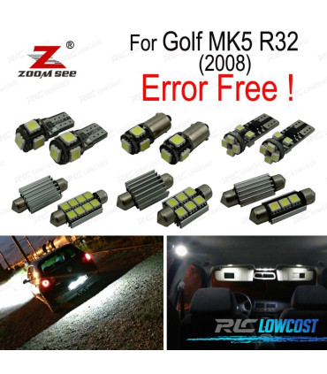 KIT 14 AMPOULES LED INTÉRIEUR POUR VOLKSWAGEN VW GOLF MK5 GOLF R32 2008