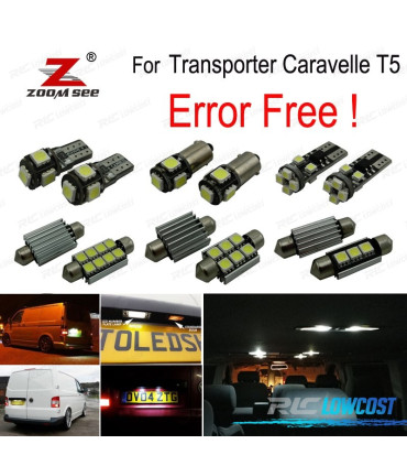 KIT 22 AMPOULES LED INTÉRIEUR POUR VOLKSWAGEN VW TRANSPORTER CARAVELLE MK5 T5 2003 -2015