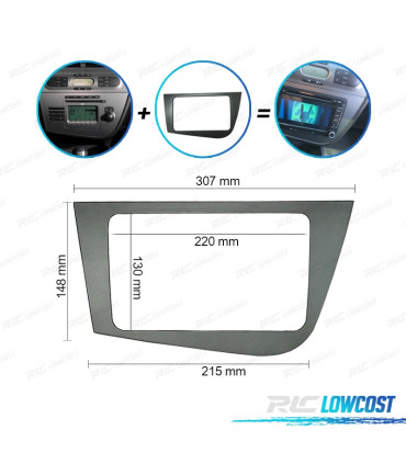 FACADE AUTORADIO 2-DIN POUR SEAT LEON 05 -12.