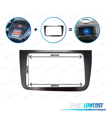 FACADE AUTORADIO 2-DIN GRIS POUR SEAT ALTEA TOLEDO