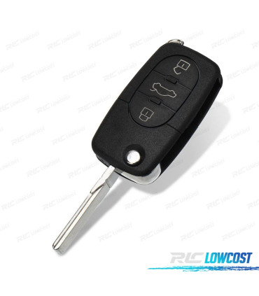 COQUE DE PROTECTION CLE AUDI CARRE 3 BOUTONS LAME LISSE
