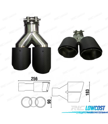 EMBOUT D'ÉCHAPPEMENT CARBONE DOUBLE GAUCHE