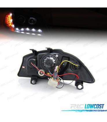 PHARES SEAT IBIZA 6L 02-08 DIURNES LED CLIGNOTANTS FOND NOIR