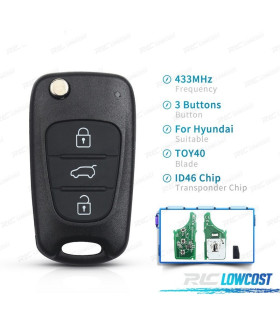 KIT CLÉS HYUNDAI I30 IX35 3 BOUTONS