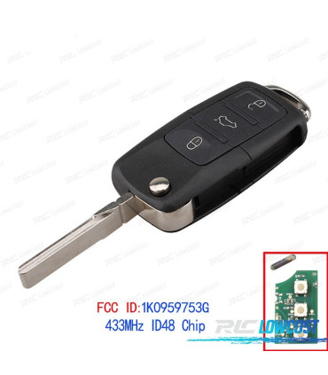 KIT CLÉS VOLKSWAGEN VW SHARAN 95-05 PASSAT 02-05 POLO 02-09 CADDY 04-11 EOS 06-11 GOLF 04-09 GOLF P